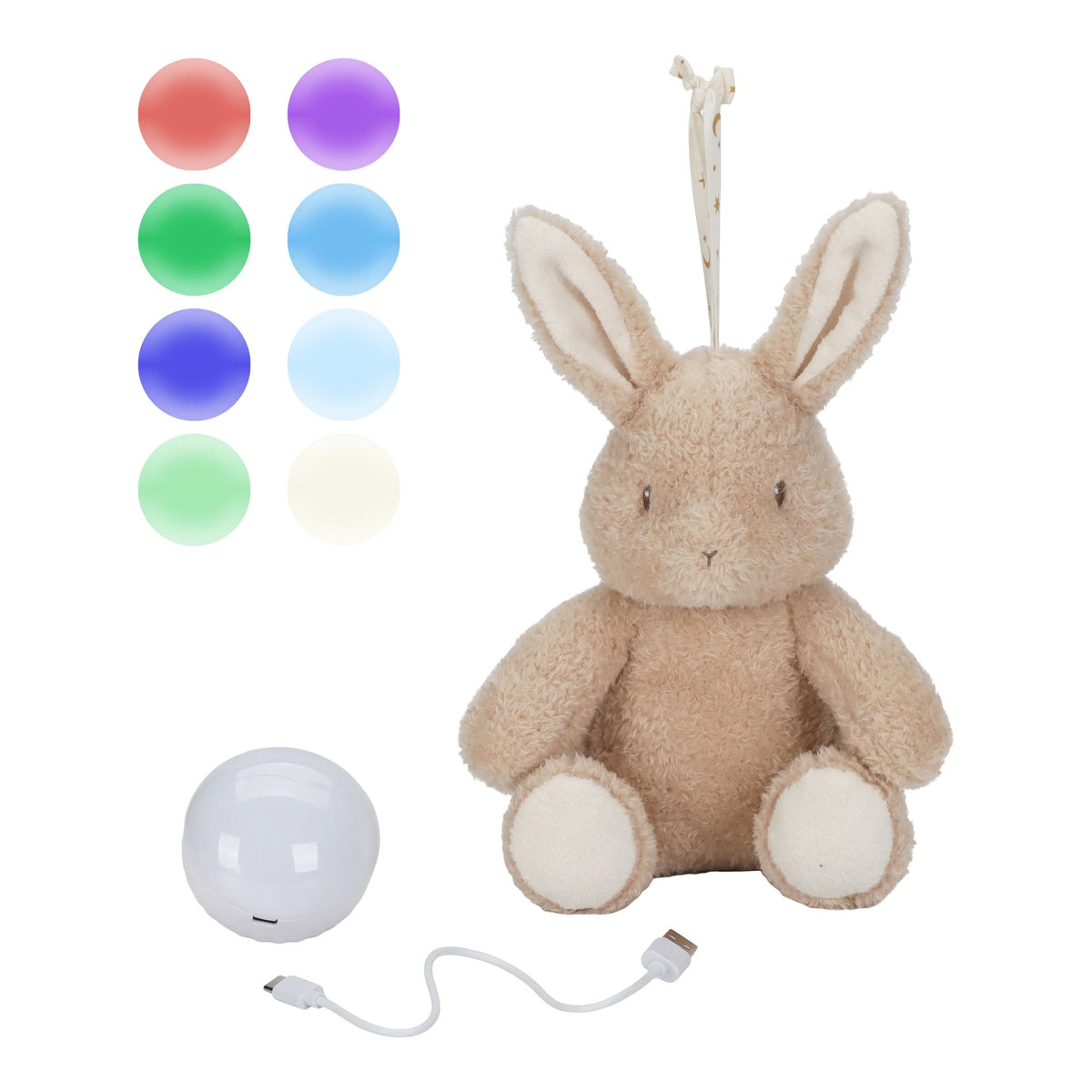 Knuffelkonijn licht en geluid (nachtlampje)