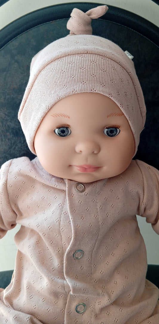 Mutsje roze pointelle 3-6M