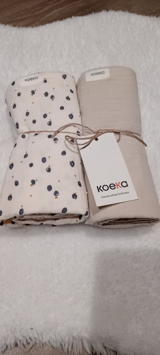 Koeka tetradoek 2-pack Lugo off white/ warm white