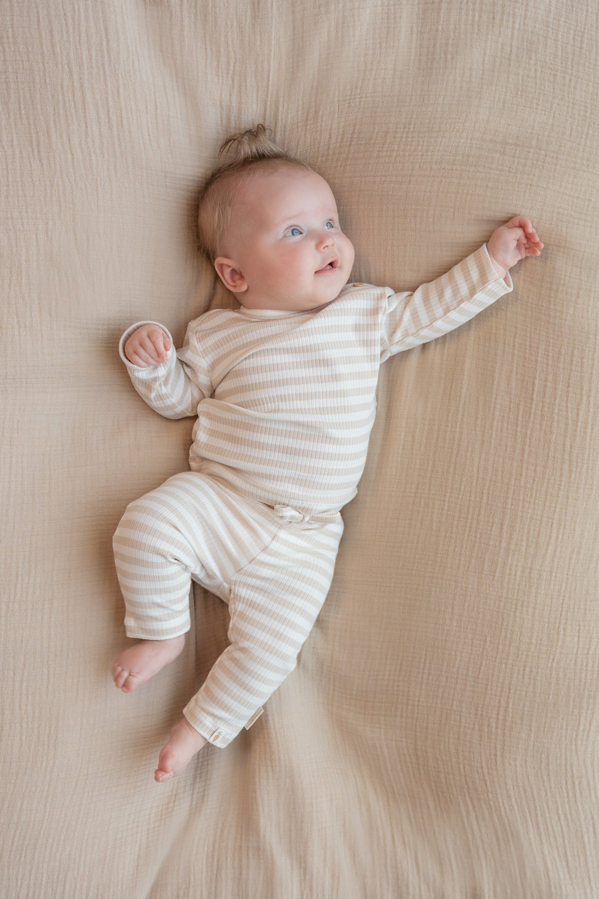 Little Dutch T-shirt lange mouw Stripe Sand/White