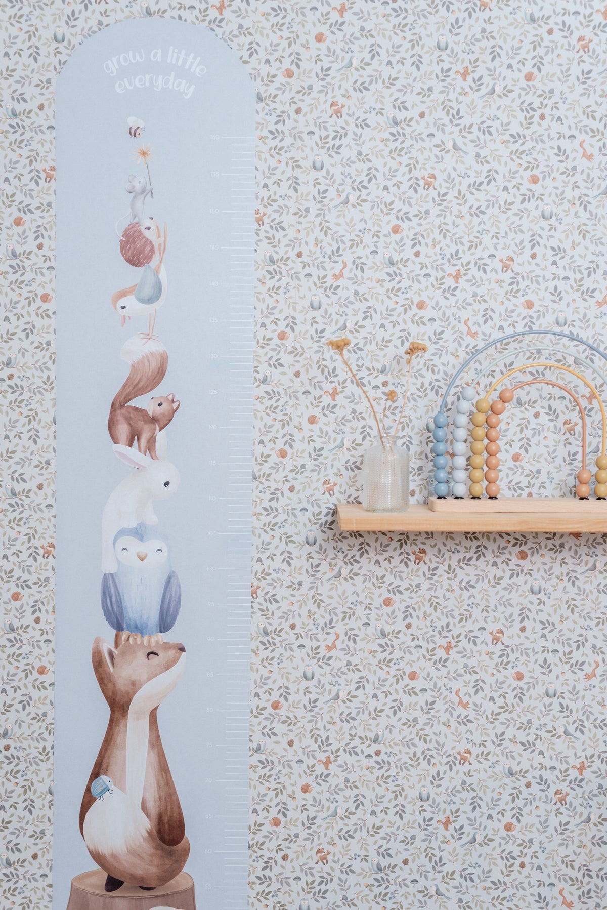 Groeimeter muursticker "Forest Friends"