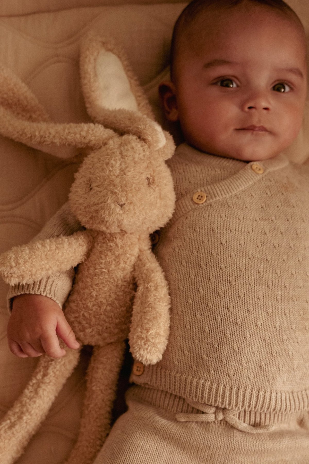 Gebreid vestje beige Little Goose