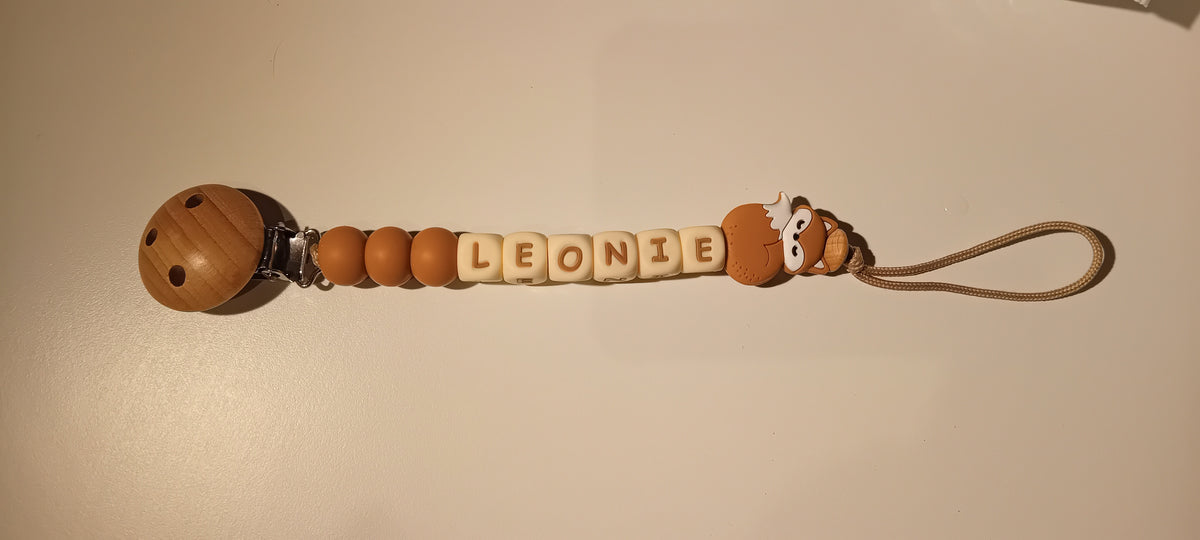 Speenkoord met naam en figuurtje
