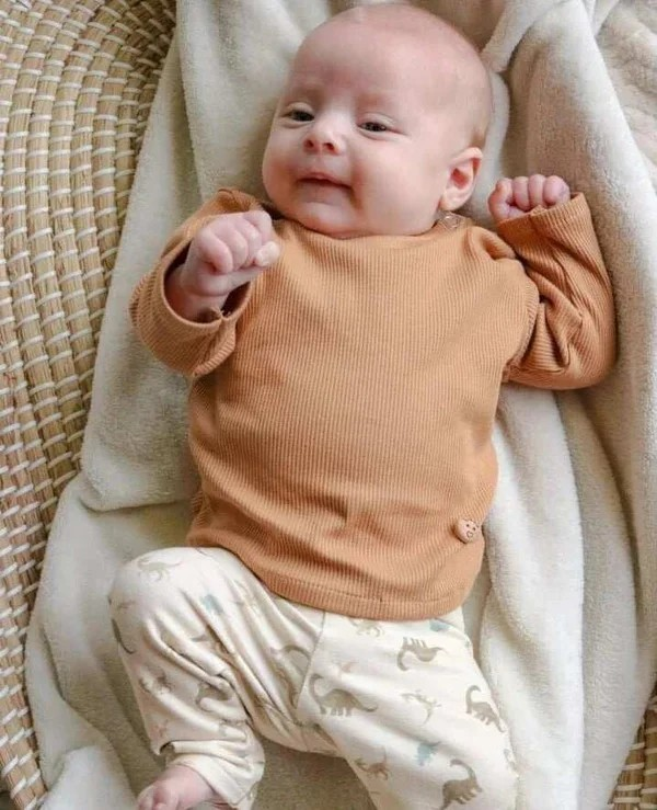 T-shirt camel ribjersey