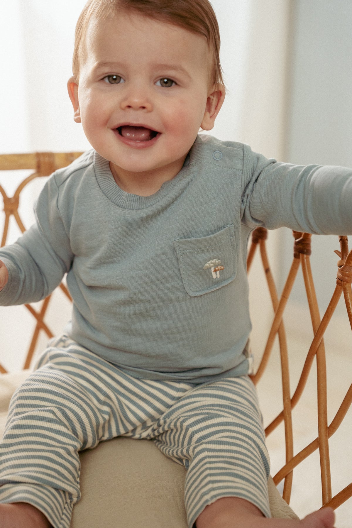 T-shirt lange mouw Stone Blue maat 68