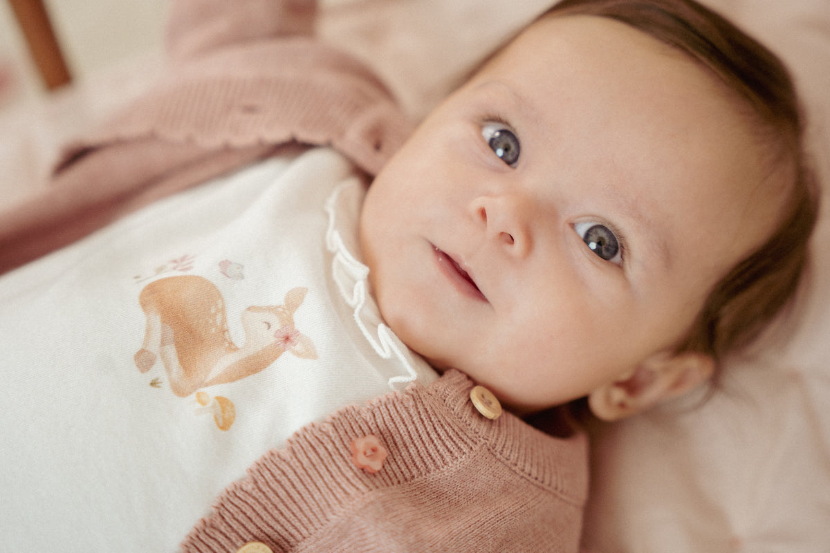 Gebreid vestje Fairy Pink maat 56
