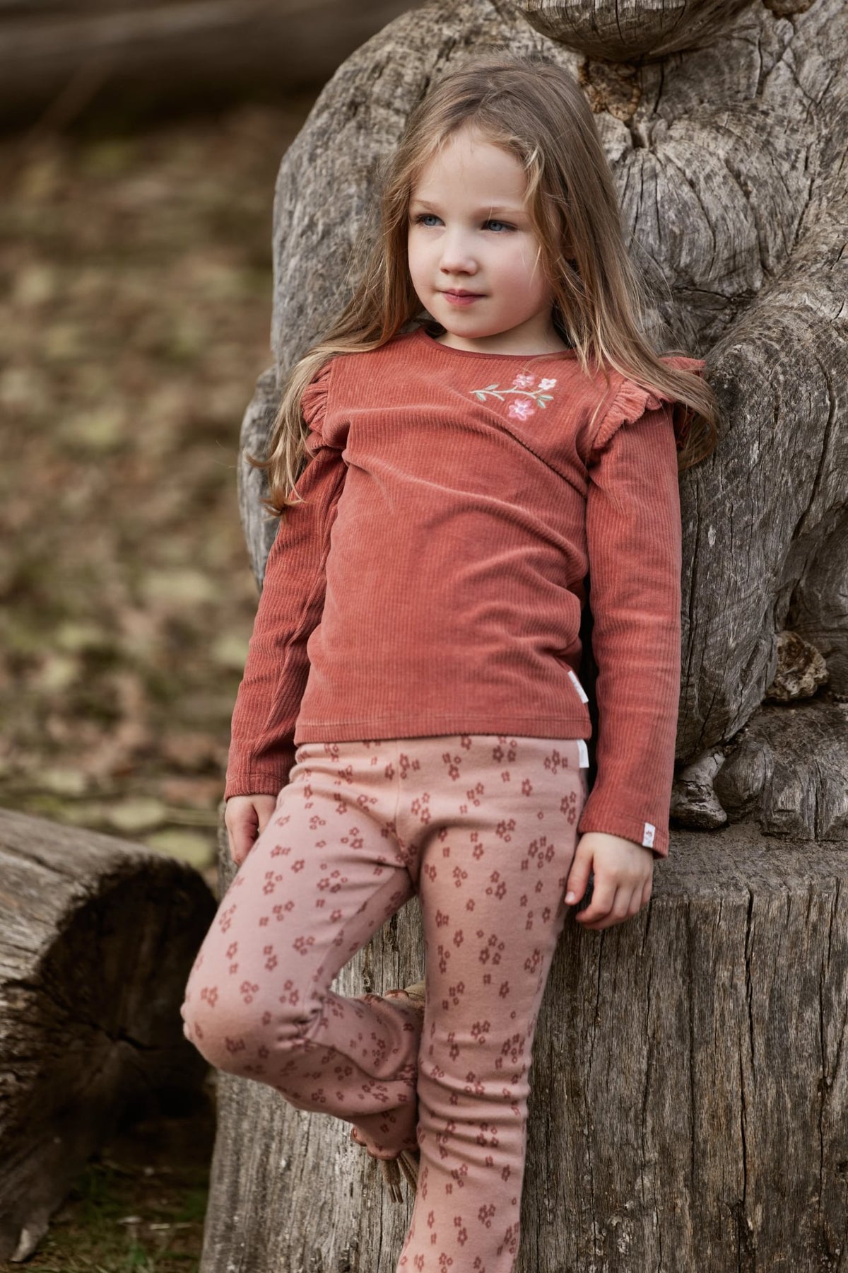 Flared broek "Safari Bloom"